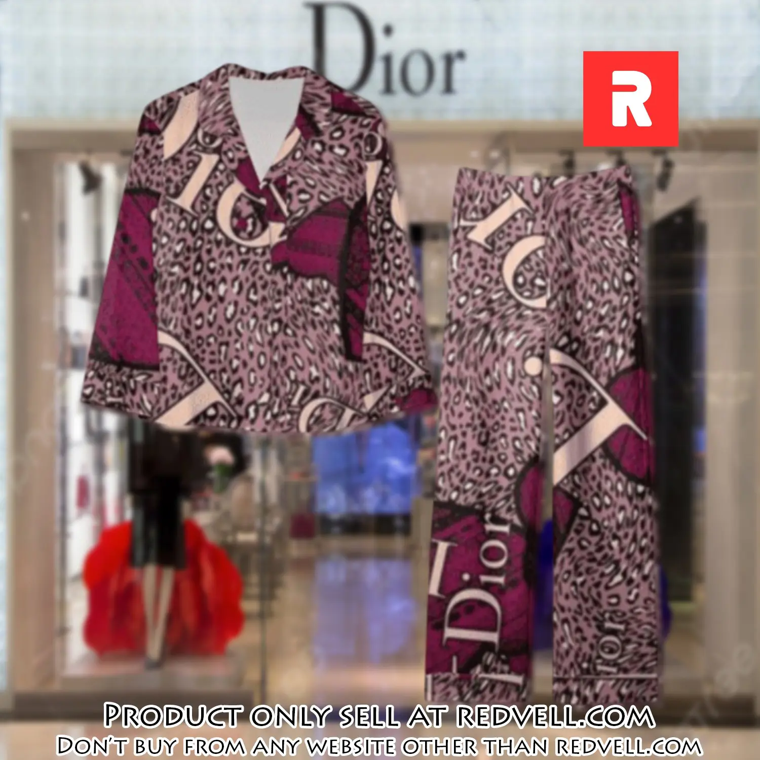 Trending luxury dior satin pajama set pjs1045 rv5550161